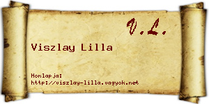 Viszlay Lilla névjegykártya